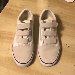 White Velcro Vans